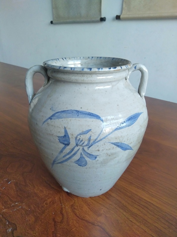 古玩陶瓷清，青花花卉纹双系罐拍卖，当前价格198元