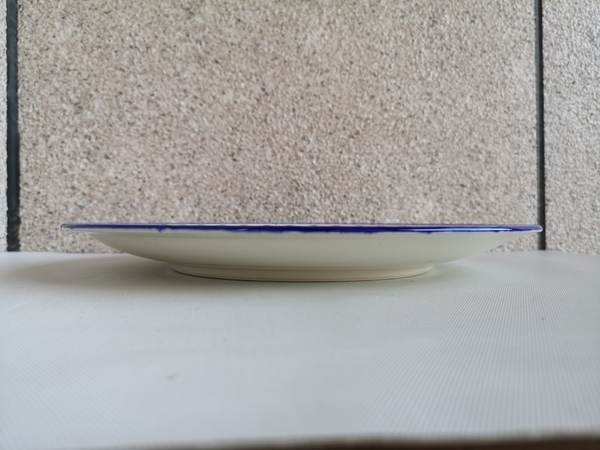 古玩陶瓷六十至八十年代青花加彩花卉紋盤拍賣,當前價格398元