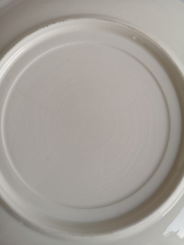 古玩陶瓷六十至八十年代青花加彩花卉紋盤拍賣,當前價格398元