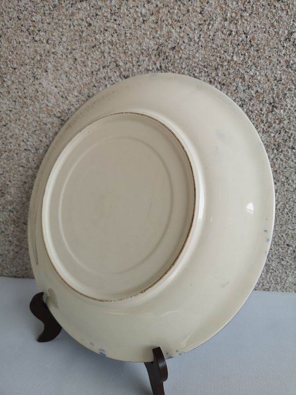 古玩陶瓷六十至八十年代歲寒三友松竹梅青花盤拍賣,當前價格298元