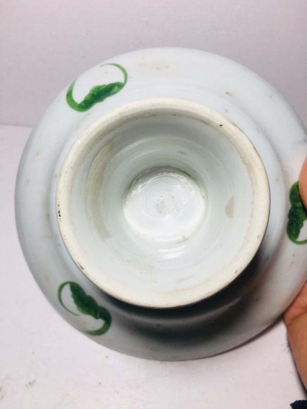 古玩陶瓷(已保真帶證書)釉下彩葡萄紋高足盤拍賣,當前價格888元