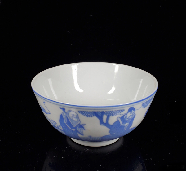 古玩陶瓷三星高照圖青花碗拍賣,當前價格0元