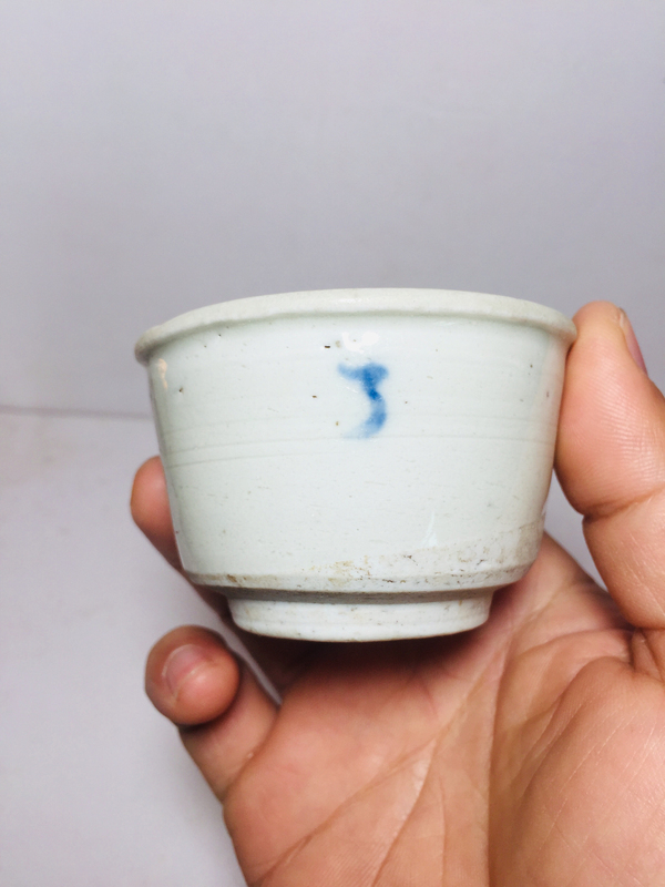 古玩陶瓷清代青花杯拍賣,當前價格199元