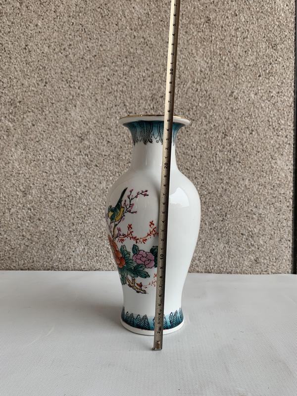 古玩陶瓷出口創匯期花鳥紋彩瓷觀音瓶拍賣,當前價格298元