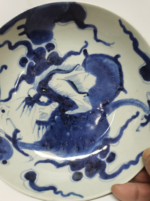古玩陶瓷過墻龍盤拍賣,當前價格6000元