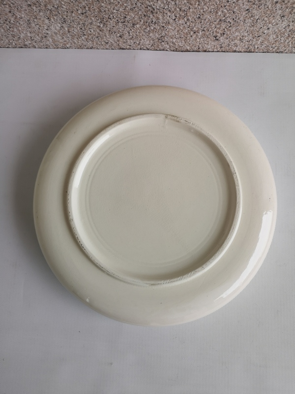 古玩陶瓷出口創匯期山水紋青花盤拍賣,當前價格345元