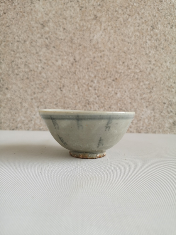 古玩陶瓷晚明吉語紋青花碗拍賣,當前價格345元