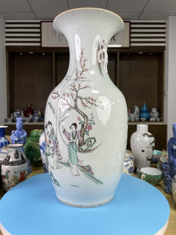 古玩陶瓷民國 極品粉彩紅樓夢仕女人物撇口大瓶(名家)拍賣,當前價格3800元