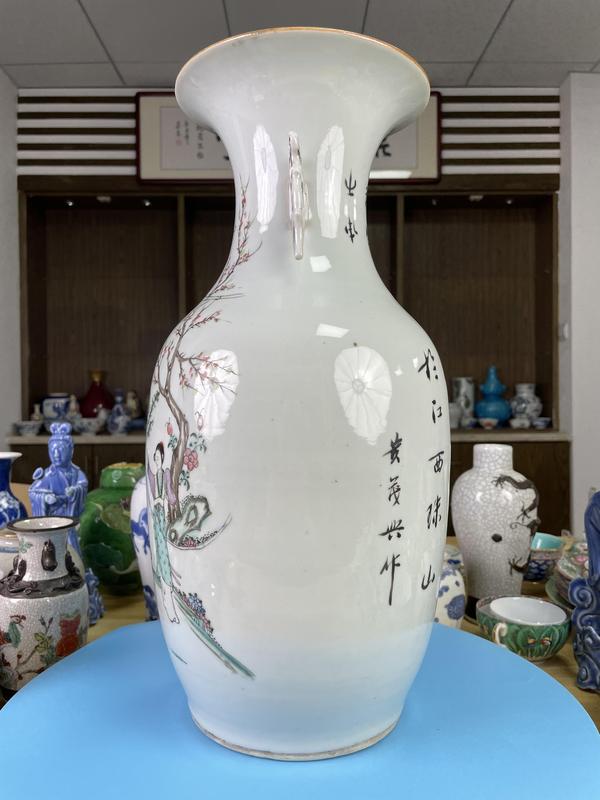 古玩陶瓷民國 極品粉彩紅樓夢仕女人物撇口大瓶(名家)拍賣,當前價格3800元