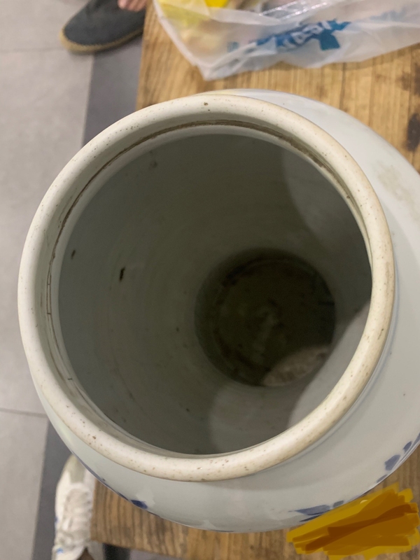 古玩陶瓷清代康熙花鳥紋青花鳳尾尊下部分拍賣,當前價格23000元