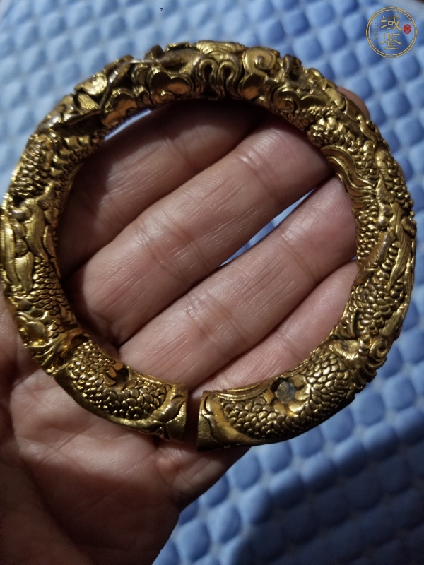 古玩铜器铜鎏金手镯真品鉴赏图