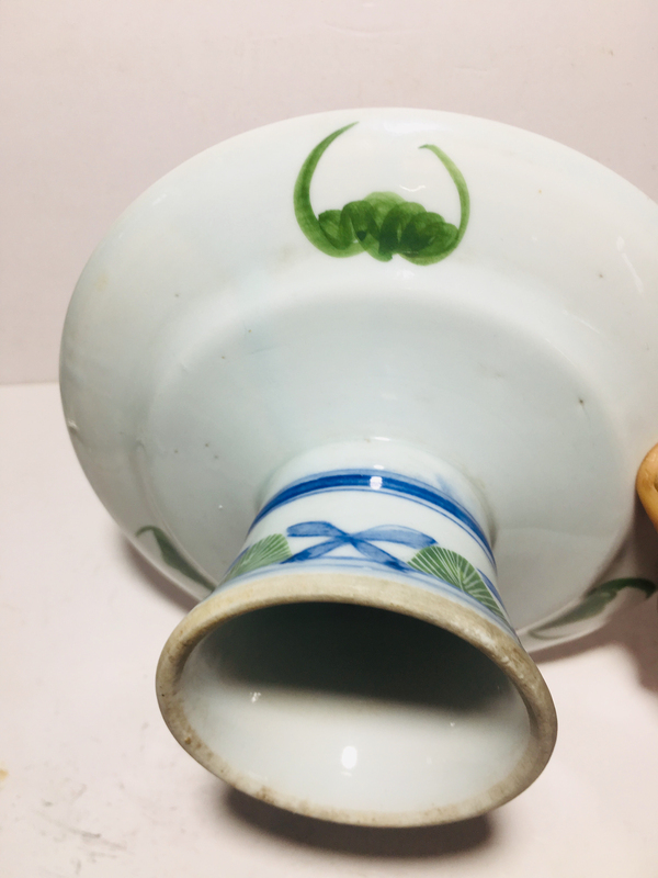 古玩陶瓷青花紅綠彩葡萄紋高足盤拍賣,當(dāng)前價格888元