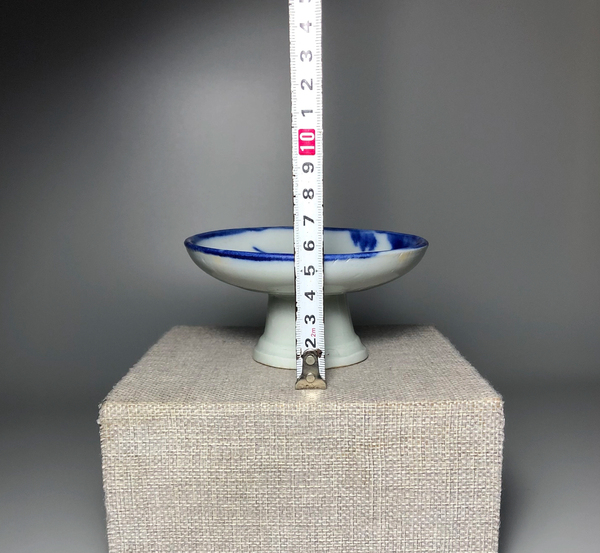 古玩陶瓷精品青花花卉紋高足盤拍賣,當前價格1588元