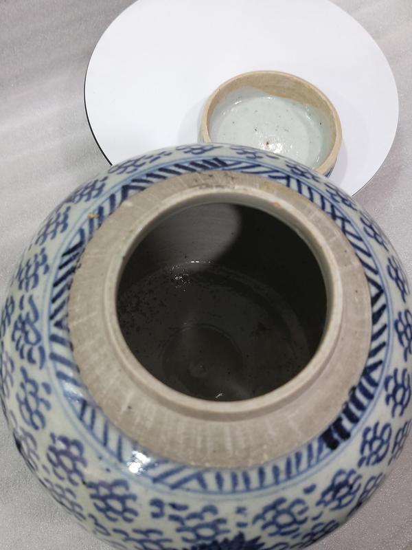 古玩陶瓷青花鳳眼紋蓋罐拍賣,當前價格1680元