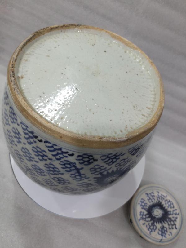 古玩陶瓷青花鳳眼紋蓋罐拍賣,當前價格1680元