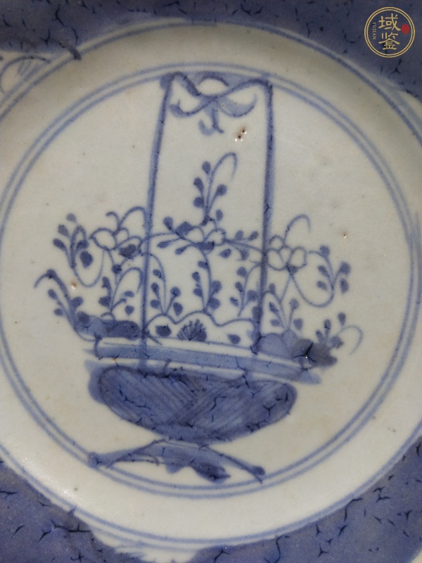 古玩陶瓷康熙·青花花籃紋盤真品鑒賞圖