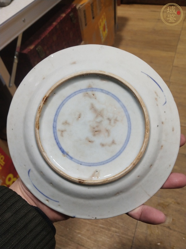 古玩陶瓷康熙·青花花籃紋盤真品鑒賞圖