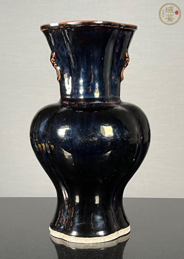 古玩陶瓷清代磁州窑黑釉瓶真品鉴赏图