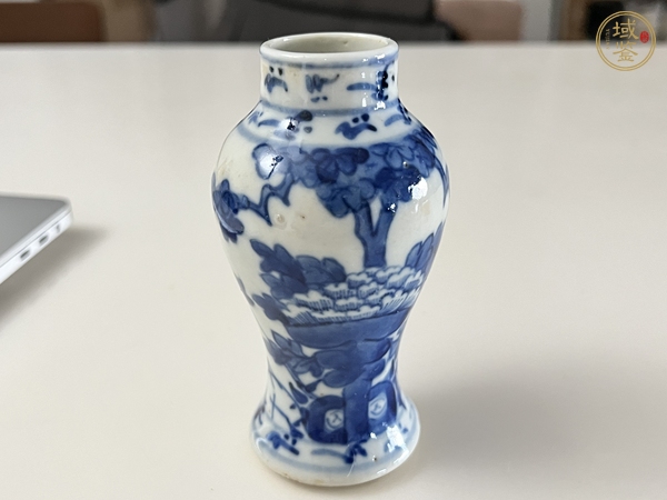 古玩陶瓷青花花卉紋雞腿瓶真品鑒賞圖