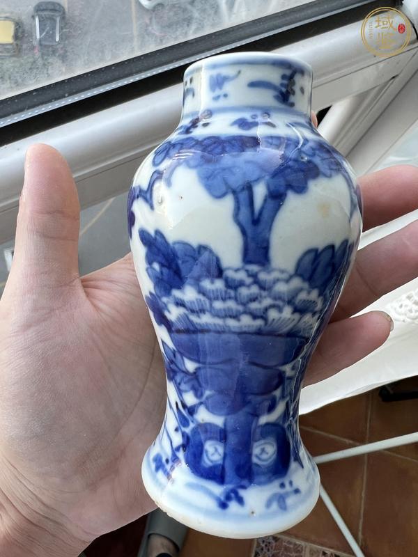 古玩陶瓷青花花卉紋雞腿瓶真品鑒賞圖