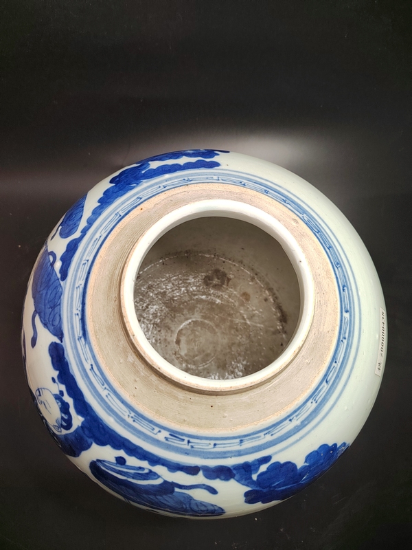 古玩陶瓷清道光青花麒麟送子圖罐拍賣,當(dāng)前價格1899元