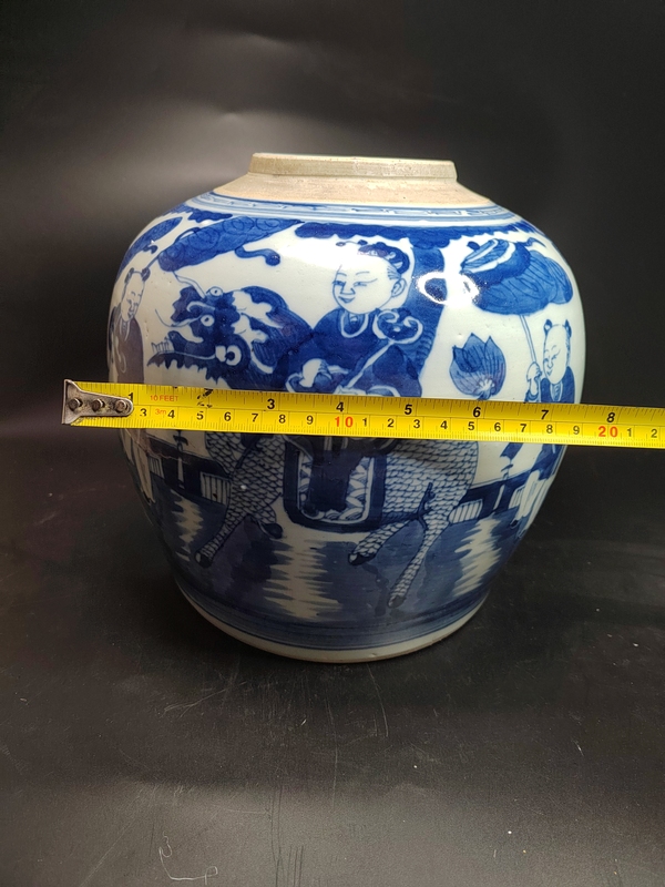 古玩陶瓷清道光青花麒麟送子圖罐拍賣,當(dāng)前價格1899元
