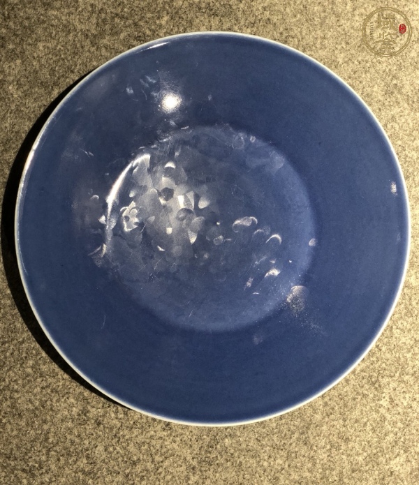 古玩陶瓷清道光霁蓝釉盘真品鉴赏图
