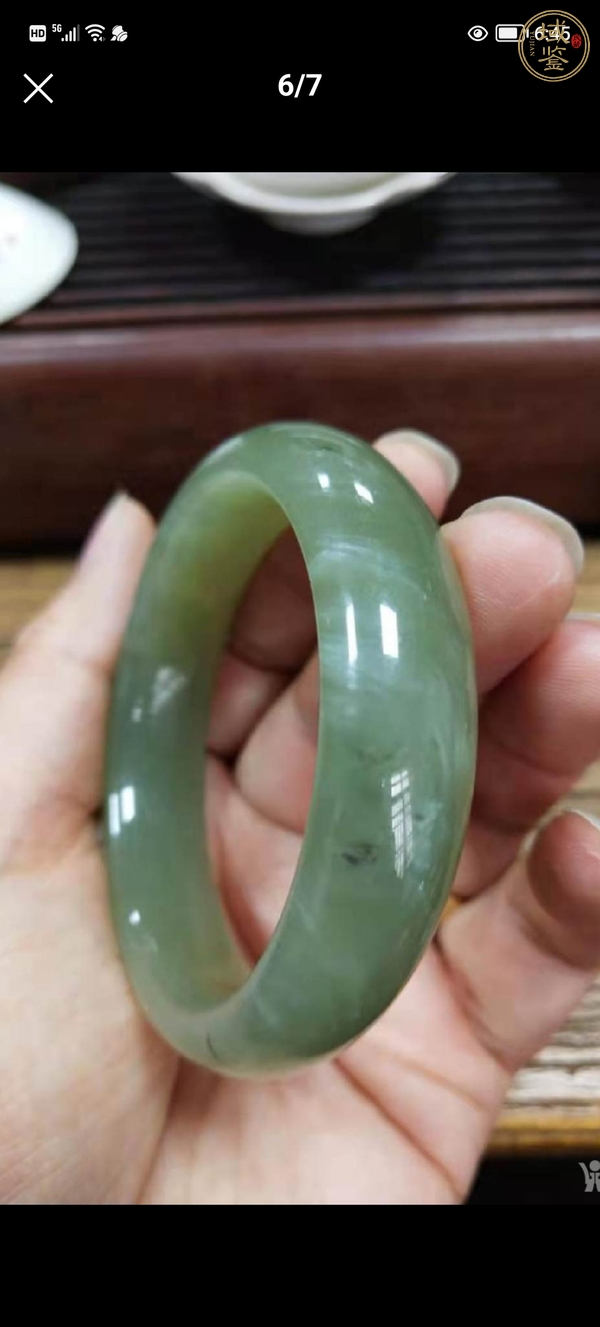 古玩玉器和田青玉素纹手镯真品鉴赏图
