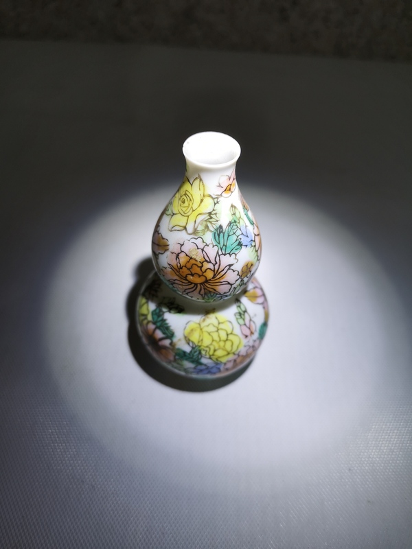 古玩陶瓷出口創(chuàng)匯期花卉紋葫蘆瓶拍賣,當(dāng)前價格260元
