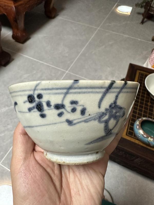 古玩陶瓷明末清初花卉紋青花碗拍賣,當前價格1000元