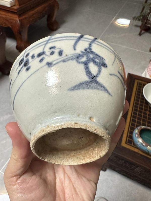 古玩陶瓷明末清初花卉紋青花碗拍賣,當前價格1000元