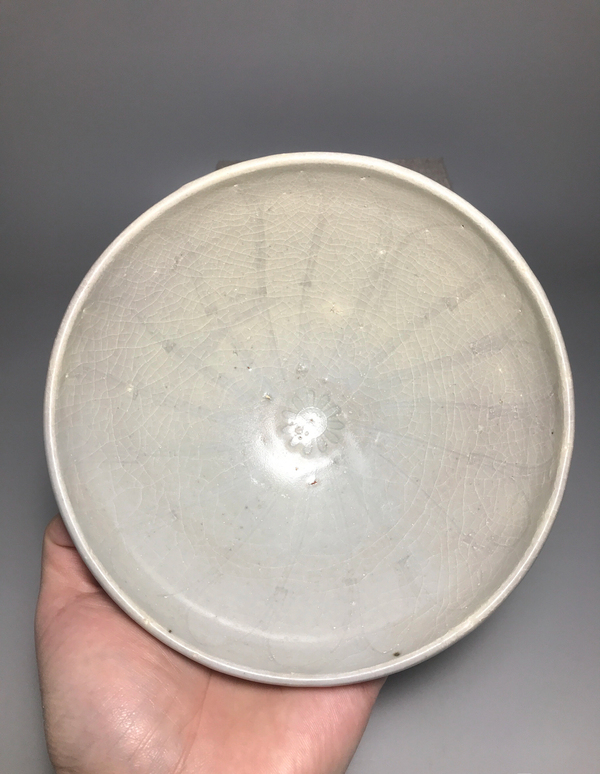 古玩陶瓷精品內刻壽字花瓣影青釉大碗拍賣,當前價格3888元