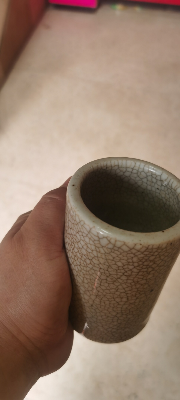 古玩陶瓷清中期哥釉筆筒拍賣,當前價格3800元