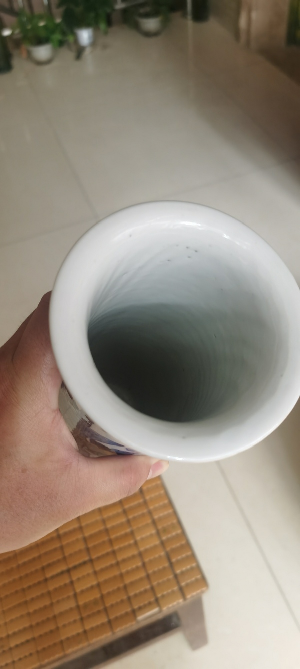 古玩陶瓷晚清花鳥紋青花花插拍賣，當(dāng)前價(jià)格8000元
