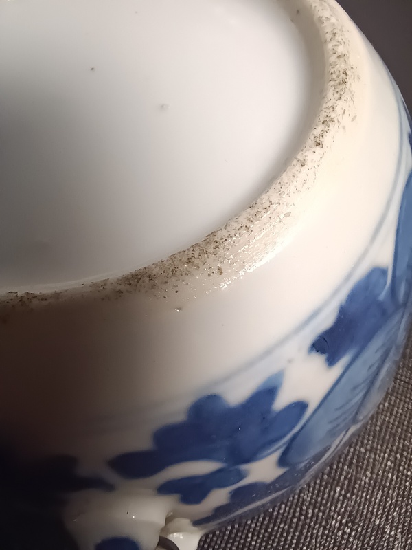 古玩陶瓷清道咸細(xì)路青花花卉紋青花四系粥罐拍賣(mài)，當(dāng)前價(jià)格4500元