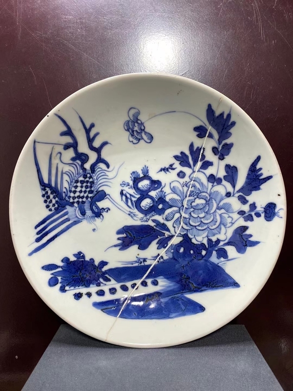 古玩陶瓷清中鳳傳牡丹花卉紋盤拍賣,當前價格1160元