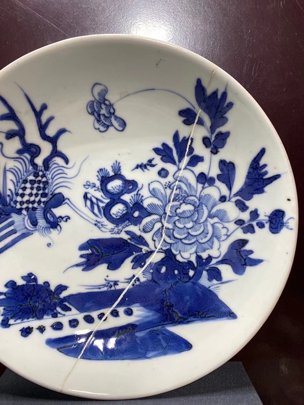 古玩陶瓷清中鳳傳牡丹花卉紋盤拍賣,當前價格1160元