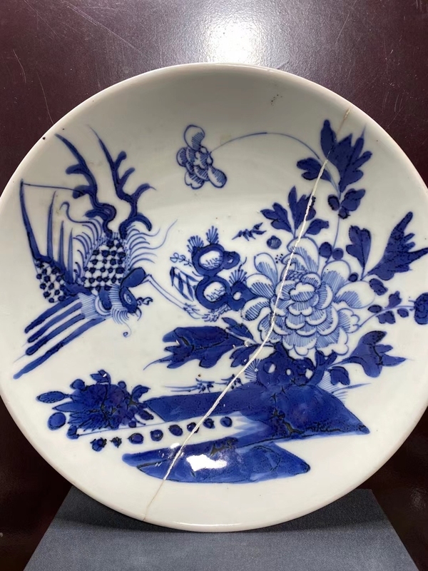 古玩陶瓷清中鳳傳牡丹花卉紋盤拍賣,當前價格1160元