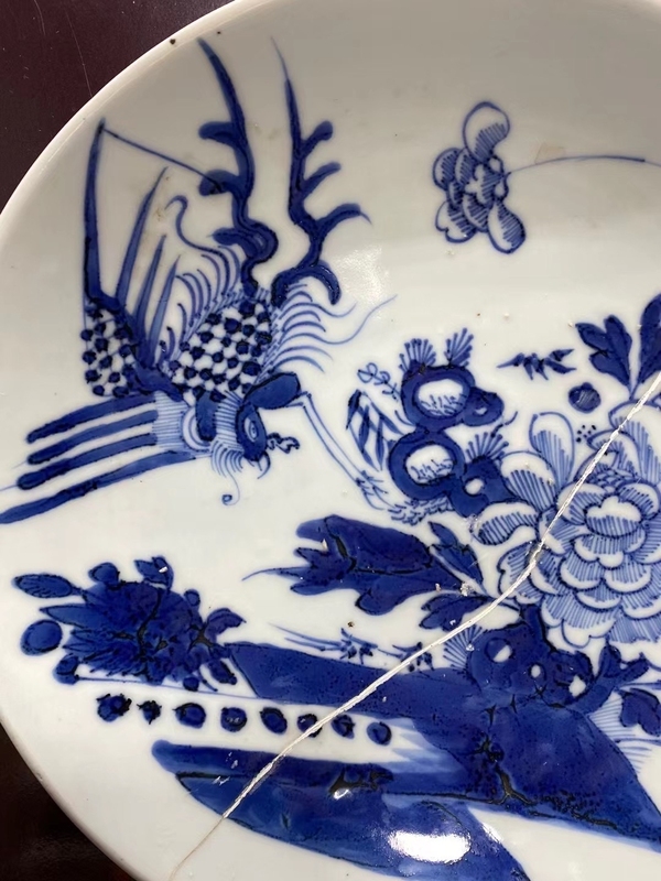 古玩陶瓷清中鳳傳牡丹花卉紋盤拍賣,當前價格1160元