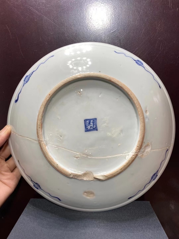 古玩陶瓷清中鳳傳牡丹花卉紋盤拍賣,當前價格1160元