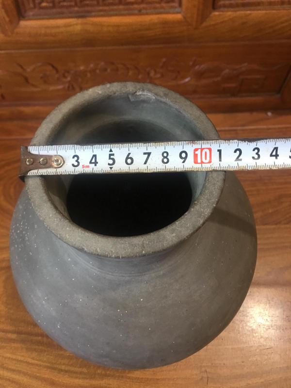 古玩陶瓷精美漢代盤口灰陶瓶拍賣,當前價格888元