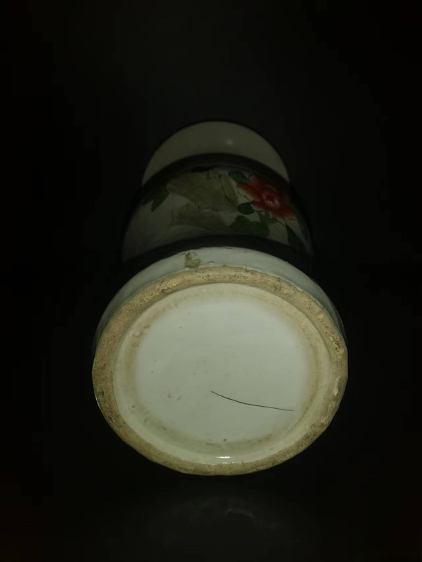 古玩陶瓷民國至解放初期粉彩松鶴圖花觚拍賣,當前價格999元