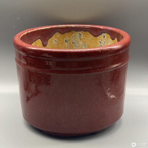 古玩陶瓷清中晚期鈞紅釉筒式爐拍賣,當(dāng)前價格3600元