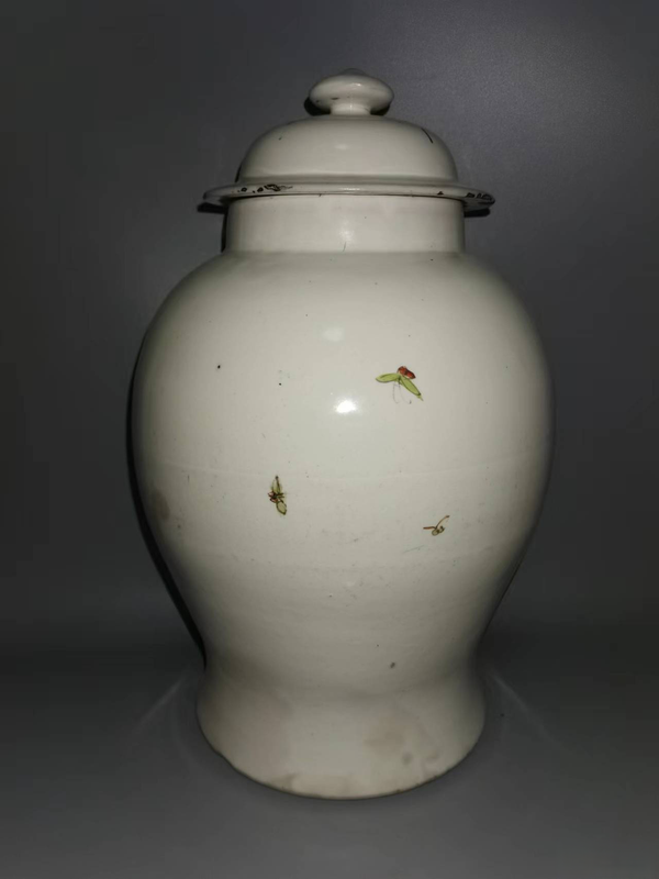 古玩陶瓷粉彩教子圖人物紋將軍罐拍賣,當前價格3600元