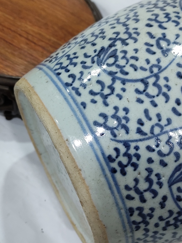 古玩陶瓷青花鳳眼紋罐拍賣，當前價格1888元