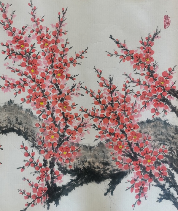 古玩字畫中國現代十大國畫家老中美協會員中央美院教授趙志田報春圖拍賣,當前價格6000元