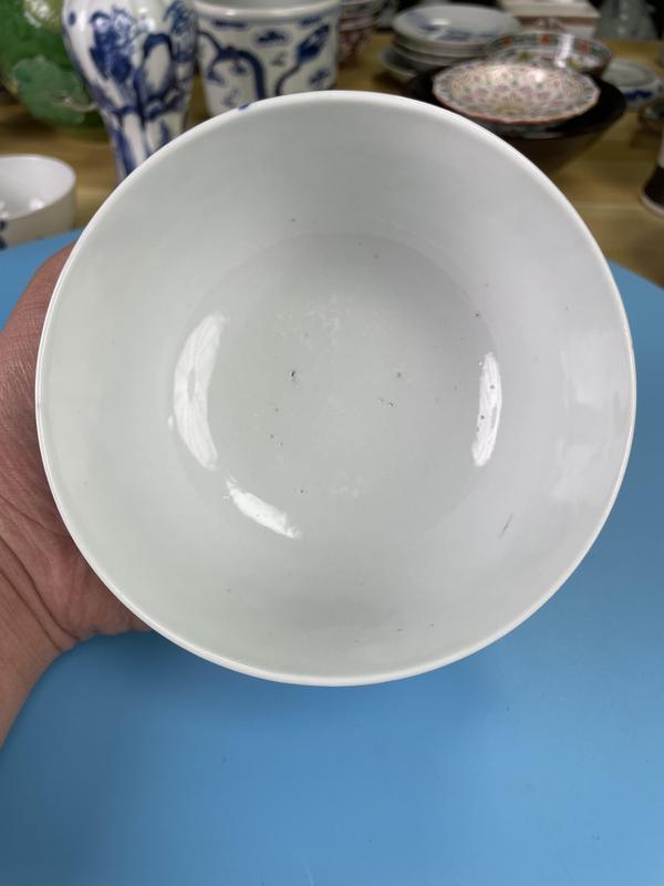 古玩陶瓷清道光 青花鳳凰傳書紋大碗(內府二級官)拍賣,當前價格2200元