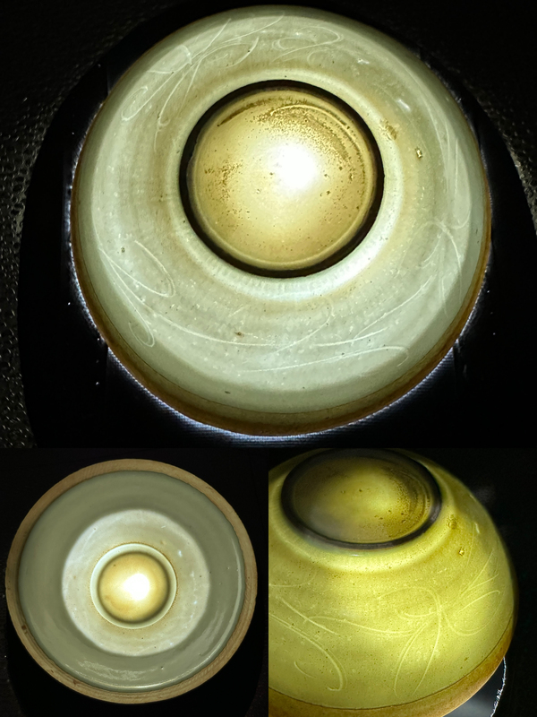 古玩陶瓷湖田窯篦劃萱草紋面包碗拍賣,當前價格6800元