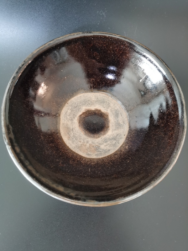 古玩陶瓷元代?褐釉澀圈疊燒碗拍賣，當(dāng)前價格600元