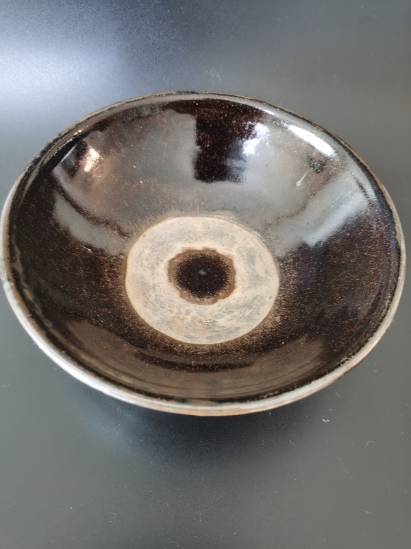 古玩陶瓷元代?褐釉澀圈疊燒碗拍賣，當(dāng)前價格600元